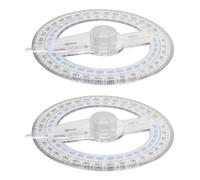 Utoolmart Rapporteur à 360 degrés, rapporteur à bras oscillant, Rapporteur circulaire en plastique, outil de mesure durable, papeterie pour l'école, le bureau, 2 pièces