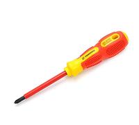 Utoolmart Tournevis cruciforme à fente double usage, tournevis cruciforme, manche rond isolant, poignée confortable, 6 x 100 mm, 1 pièce