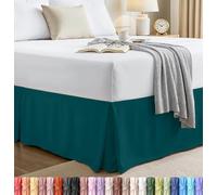 Utopia Bedding Cache-sommier avec volant froncé doux à quatre plis - Facile à installer avec une chute de 40,6 cm - Qualité hôtelière, résistant au rétrécissement et à la décoloration (grand lit, bleu