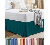 Utopia Bedding Cache-sommier avec volant froncé doux à quatre plis - Facile à installer avec une chute de 40,6 cm - Qualité hôtelière, résistant au rétrécissement et à la décoloration (grand lit, bleu