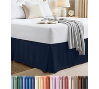 Utopia Bedding Cache-sommier Double - Doux à Quatre Plis - Facile à Installer avec Une Chute de 40,6 cm - Qualité hôtelière, résistant au rétrécissement et à la décoloration - Lit Double, Bleu Marine