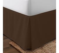 Utopia Bedding Cache-sommier double - Volant doux à quatre plis - Facile à installer avec une chute de 40,6 cm - Qualité hôtelière, résistant au rétrécissement et à la décoloration (grand lit, marron)
