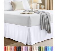Utopia Bedding Cache-sommier Doux à Quatre Plis, Facile à Installer, retombée de 38 cm, résistant au rétrécissement et à la décoloration (lit Simple, Blanc)