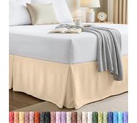 Utopia Bedding Cache-sommier Doux à Volants à 4 Plis, Facile à Ajuster avec Un tombé sur Mesure de 41 cm, qualité hôtelière, résistant au rétrécissement et à la décoloration (Queen-Size, Beige)