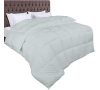Utopia Bedding Couette 155x220 cm, Couette Chaud 370 GSM, pour lit 1 Personne, Couverture Gris Clair avec Onglets d'angle (Gris Clair)
