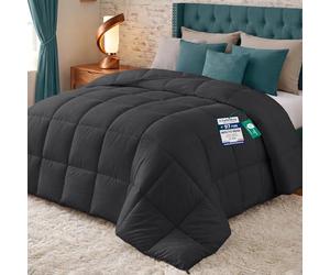Utopia Bedding Couette 155xx220 cm, Couette Chaud 370 GSM, pour lit 1 Personne, Couverture Gris avec Onglets d'angle (Gris)