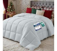 Utopia Bedding Couette 200x200 cm, Couette Chaud 370 GSM, pour lit 2 Personne, Couverture Gris Clair avec Onglets d'angle (Gris Clair)