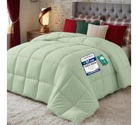Utopia Bedding Couette 220x240 cm, Couette Chaud 370 GSM, pour lit 2 Personne, Couverture Vert Sauge avec Onglets d'angle (Vert Sauge)