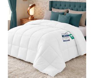 Utopia Bedding Couette 240x260 cm, Couette Chaud 370 GSM, pour lit 2 Personne, Couverture Blanc avec Onglets d'angle (Blanc)