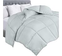 Utopia Bedding Couette 259 x 229 cm, pour lit 2 Personne, Couverture Blanc avec Onglets d'angle (Gris Clair)