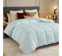 Utopia Bedding Couette Toutes Saisons 250 g/m² - Couette en Fibre siliconée en Peluche pour Grand lit - Coutures carrées (lit Double/Grand lit, Gris Clair)