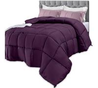 Utopia Bedding Couette Toutes Saisons 250 g/m² - Couette en Fibre siliconée en Peluche pour lit Simple - Coutures carrées (lit Simple/lit Simple XL, Prune)