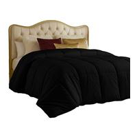 Utopia Bedding Couette Toutes Saisons 250 g/m² - Couette en Fibre siliconée en Peluche pour lit Simple - Coutures carrées (lit Simple/lit Simple XL, Noir)