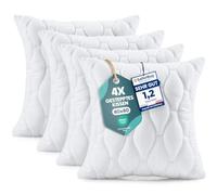 Utopia Bedding Coussins Matelassés 40 x 40 cm Lot de 4, Blanc