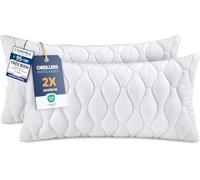Utopia Bedding Coussins Matelassés 40 x 70 cm Lot de 2, Blanc | Oreillers Matelassés, Confort Doux et Moelleux, Polyvalents, Housse Matelassée Respirante, Conservent Leur Volume