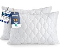 Utopia Bedding Coussins Matelassés 50 x 70 cm Lot de 2, Blanc | Oreillers Matelassés, Confort Doux et Moelleux, Polyvalents, Housse Matelassée Respirante, Conservent Leur Volume