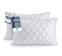 Utopia Bedding Coussins Matelassés 50 x 75 cm Lot de 2, Blanc | Oreillers Matelassés, Confort Doux et Moelleux, Polyvalents, Housse Matelassée Respirante, Conservent Leur Volume
