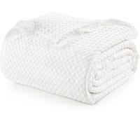 Utopia Bedding Couverture gaufrée en Coton 300 GSM (Blanc - 228 x 182 cm), Couette Douce, légère et Respirante pour Toutes Les Saisons