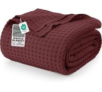 Utopia Bedding Couverture gaufrée en Coton 300 GSM (Bordeaux - 228 x 182 cm), Couette Douce, légère et Respirante pour Toutes Les Saisons
