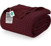 Utopia Bedding Couverture gaufrée en Coton 300 GSM (Bourgogne - 228 x 182 cm), Couette Douce, légère et Respirante pour Toutes Les Saisons