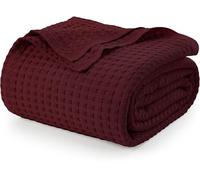Utopia Bedding Couverture gaufrée en Coton 300 GSM (Bourgogne - 228 x 182 cm), Couette Douce, légère et Respirante pour Toutes Les Saisons