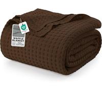 Utopia Bedding Couverture gaufrée en Coton 300 GSM (Brun - 274 x 228 cm), Couette Douce, légère et Respirante pour Toutes Les Saisons