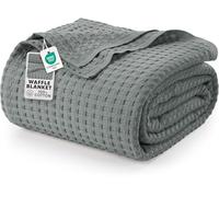 Utopia Bedding Couverture gaufrée en Coton 300 GSM (Gris Froid - 228 x 228 cm), Couette Douce, légère et Respirante pour Toutes Les Saisons