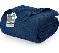 Utopia Bedding Couverture gaufrée en Coton 300 GSM (Marine - 228 x 182 cm), Couette Douce, légère et Respirante pour Toutes Les Saisons