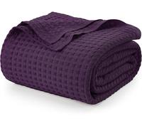 Utopia Bedding Couverture gaufrée en Coton 300 GSM (Prune - 228 x 182 cm), Couette Douce, légère et Respirante pour Toutes Les Saisons