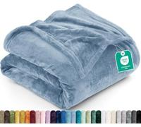 Utopia Bedding Couverture Polaire [259x228 cm, Bleu Pierre] Plaid pour Lits, Canapés, Chaises et Divans - 300 GSM Couverture Chaude, Douce et Épaisse pour Toutes Les Saisons