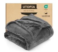 Utopia Bedding Couverture Polaire en Flanelle - Gris (King) - Légère et Confortable - pour canapé King Size