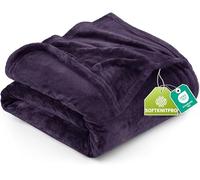 Utopia Bedding Couverture Polaire Violette 300 GSM Couverture de Luxe pour canapé-lit, Antistatique, Douce et pelucheuse (228 x 228 cm)