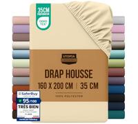 Utopia Bedding Drap Housse - Beige, 160 x 200 cm