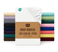 Utopia Bedding Drap Housse - Blanc, 200 x 200 cm - Certifié Oeko-Tex - Bonnets 35 cm pour Matelas Épais - Polyester Microfibre Brossée