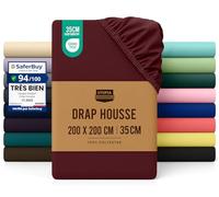 Utopia Bedding Drap Housse - Bourgogne, 200 x 200 cm
