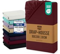 Utopia Bedding Drap Housse - Bourgogne, 90 x 200 cm