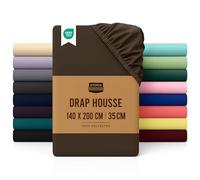 Utopia Bedding Drap Housse - Brun, 140 x 200 cm - Bonnets 35 cm pour Matelas Épais - Polyester Microfibre Brossée