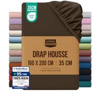 Utopia Bedding Drap Housse - Brun, 160 x 200 cm