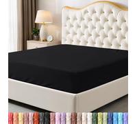 Utopia Bedding Drap-Housse Complet en Microfibre Douce, Poches Profondes, résistant au rétrécissement et à la décoloration, Facile d'entretien, 1 Seul Drap-Housse (Noir)