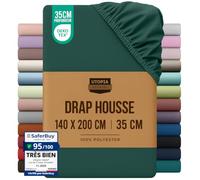 Utopia Bedding Drap Housse - Émeraude, 140 x 190/200 cm | Certifié Oeko-Tex - Bonnets 35 cm pour Matelas Épais - Polyester Microfibre brossée