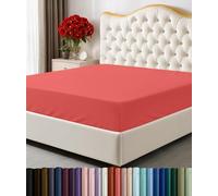 Utopia Bedding Drap-Housse en Microfibre Douce avec Bonnet Profond, résistant au rétrécissement et à la décoloration, Facile d’Entretien, 1 Drap-Housse Seulement, Grande Taille, Corail