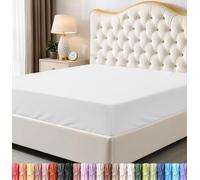 Utopia Bedding Drap-Housse en Microfibre Douce, Poches Profondes, résistant au rétrécissement et à la décoloration, Facile d'entretien, 1 Seul Drap-Housse (lit King Size californien, Blanc)