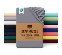 Utopia Bedding Drap Housse - Gris, 150 x 200 cm - Certifié Oeko-Tex - Bonnets 35 cm pour Matelas Épais - Microfibre brossée