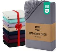 Utopia Bedding Drap Housse - Gris, 180 x 200 cm - Coupes de 30 cm pour Matelas épais - Polyester Microfibre brossée