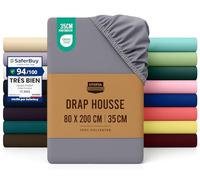 Utopia Bedding Drap Housse - Gris, 80 x 200 cm - Coupes de 35 cm pour Matelas épais - Microfibre brossée