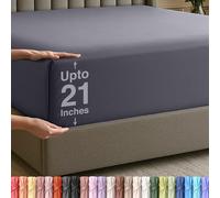 Utopia Bedding Drap-Housse King Size en Microfibre Douce, Poches très Profondes, 53,3 cm, résistant au rétrécissement et à la décoloration, Facile d'entretien, 1 Seul Drap-Housse (Gris)