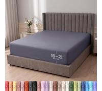 Utopia Bedding Drap-Housse King Size en Microfibre Douce, Poches très Profondes, 53,3 cm, résistant au rétrécissement et à la décoloration, Facile d'entretien, 1 Seul Drap-Housse (Gris)