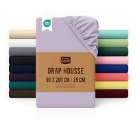 Utopia Bedding Drap Housse - Lavande, 90 x 200 cm - Certifié Oeko-Tex - Bonnets 35 cm pour Matelas Épais - Polyester Microfibre Brossée