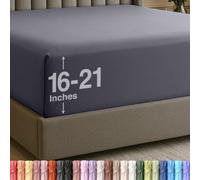 Utopia Bedding Drap-Housse pour lit Double, Poches Profondes de 40 cm, Facile d'entretien, Tissu en Microfibre brossée Douce, résistant au rétrécissement et à la décoloration, Drap-Housse Gris