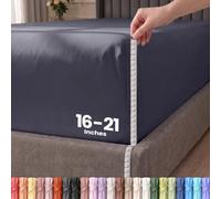 Utopia Bedding Drap-Housse pour lit Double, Poches Profondes de 40 cm, Facile d'entretien, Tissu en Microfibre brossée Douce, résistant au rétrécissement et à la décoloration, Drap-Housse Gris